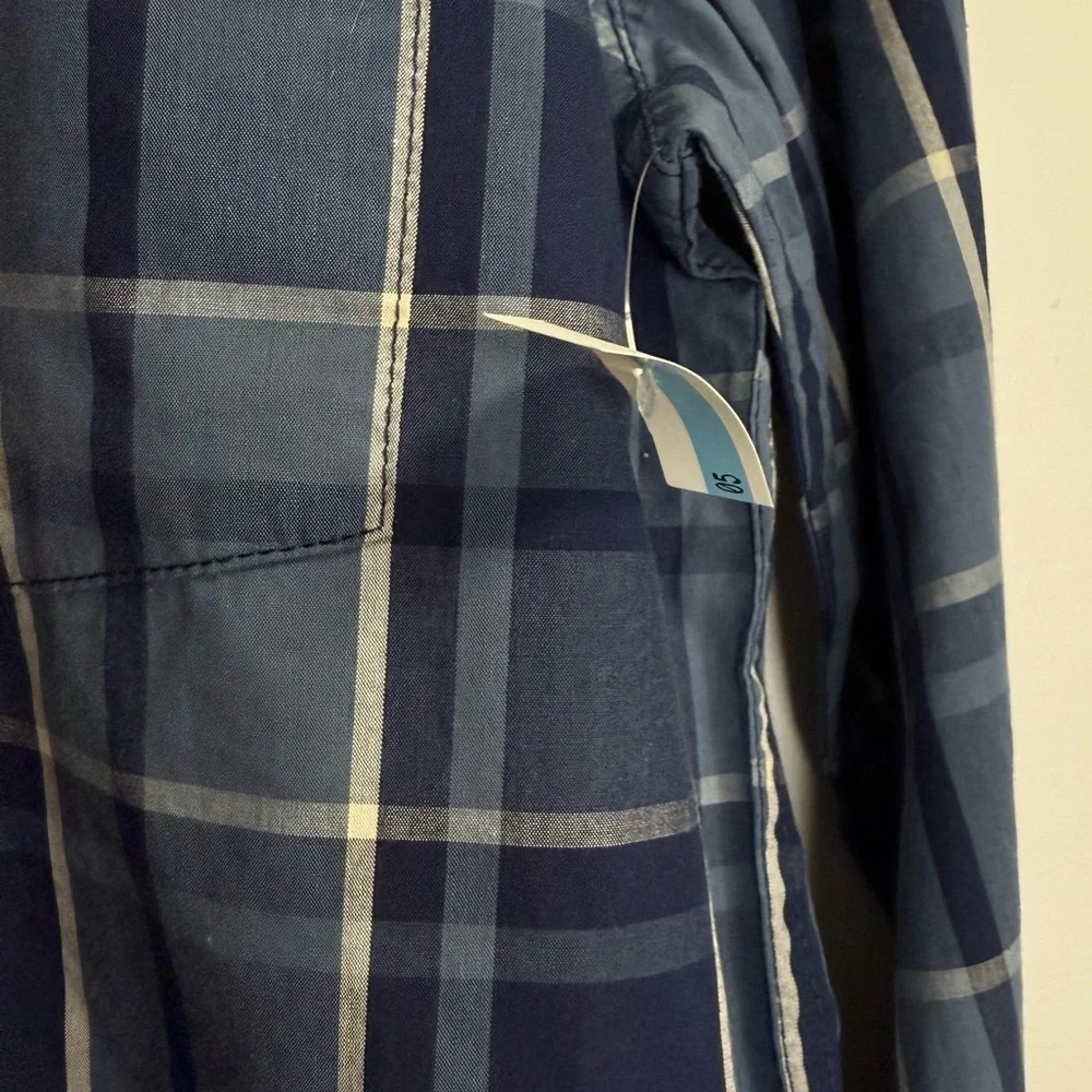NEW Nordstrom Button Up Long Sleeve Dress Shirt Boys 14 16 XL Blue NWOT